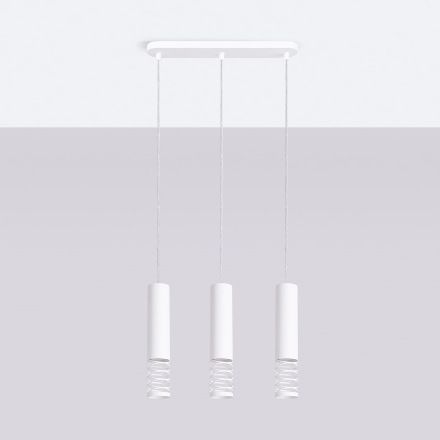 Candeeiro suspenso LAMI 3xGU10/10W/230V branco