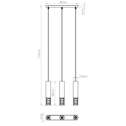 Candeeiro suspenso LAMI 3xGU10/10W/230V branco