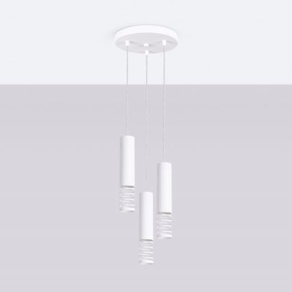 Candeeiro suspenso LAMI 3xGU10/10W/230V branco