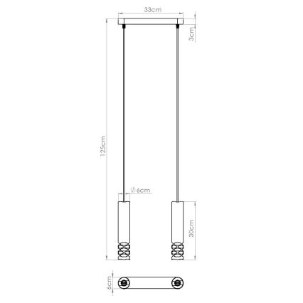 Candeeiro suspenso LIRO 2xGU10/10W/230V branco