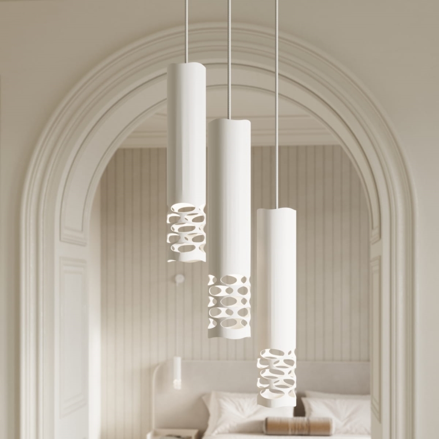 Candeeiro suspenso LIRO 3xGU10/10W/230V branco