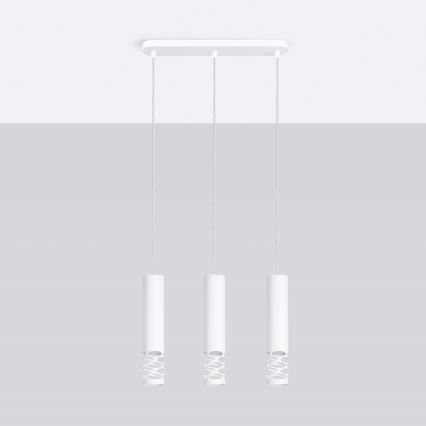 Candeeiro suspenso LIRO 3xGU10/10W/230V branco