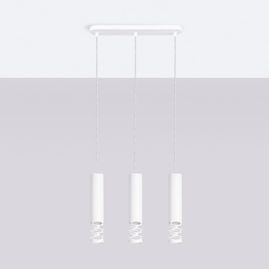 Candeeiro suspenso LIRO 3xGU10/10W/230V branco