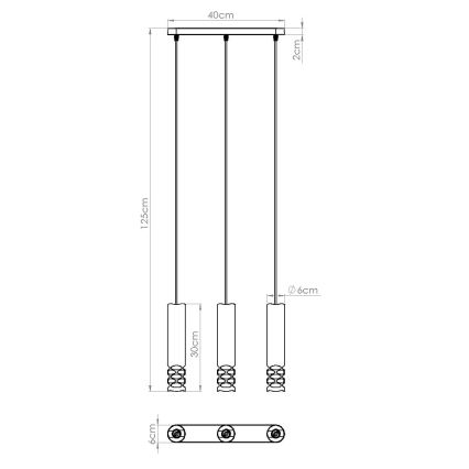 Candeeiro suspenso LIRO 3xGU10/10W/230V branco
