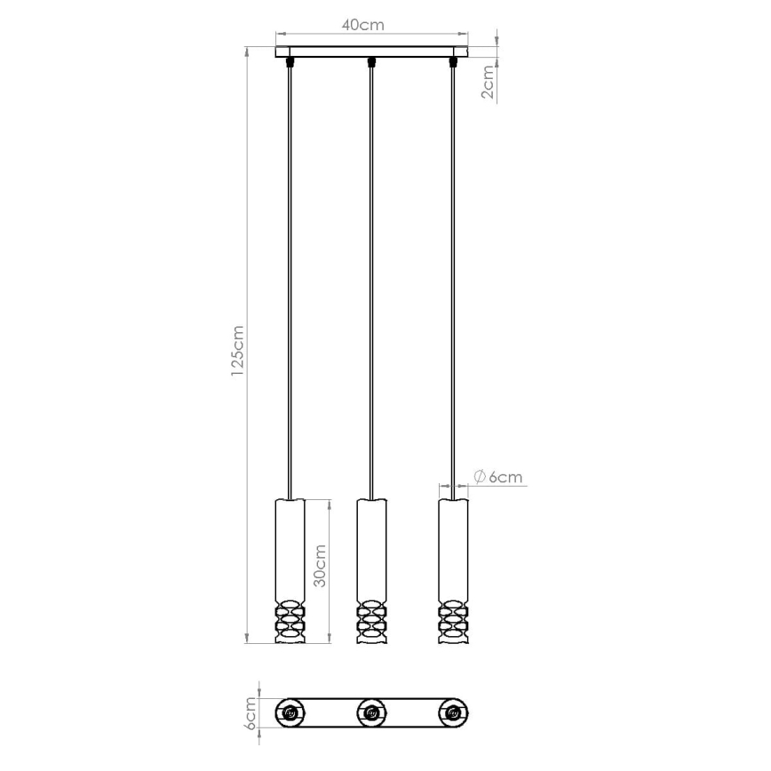 Candeeiro suspenso LIRO 3xGU10/10W/230V branco
