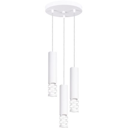 Candeeiro suspenso LIRO 3xGU10/10W/230V branco