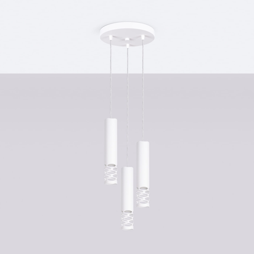 Candeeiro suspenso LIRO 3xGU10/10W/230V branco