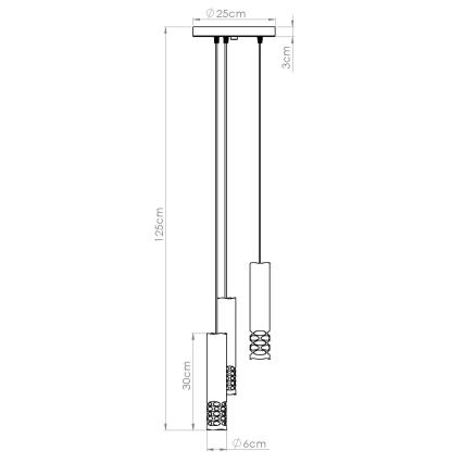 Candeeiro suspenso LIRO 3xGU10/10W/230V branco