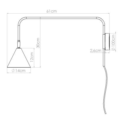 Candeeiro de parede NOX 1xE14/10W/230V dourado