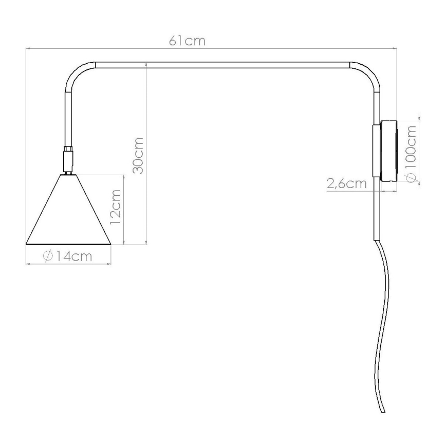 Candeeiro de parede NOX 1xE14/10W/230V dourado