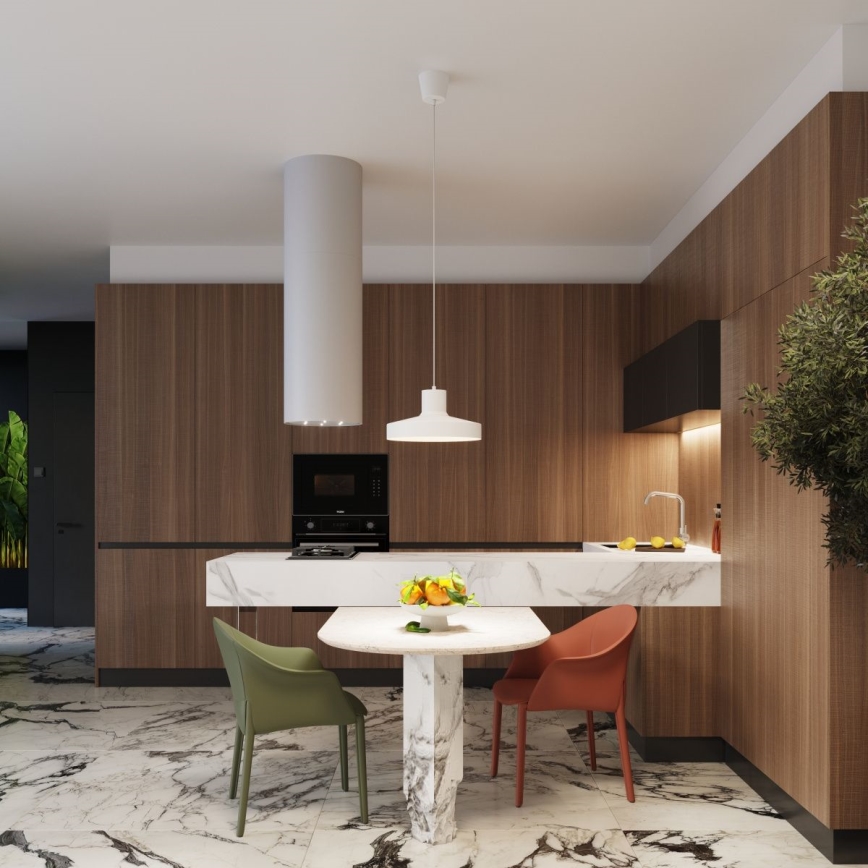 Candeeiro suspenso BILO 1xE27/15W/230V diâmetro 35 cm branco