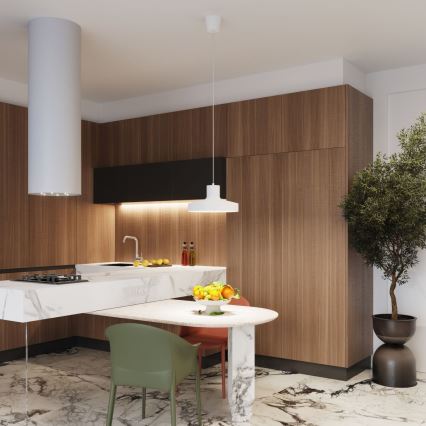 Candeeiro suspenso BILO 1xE27/15W/230V diâmetro 35 cm branco