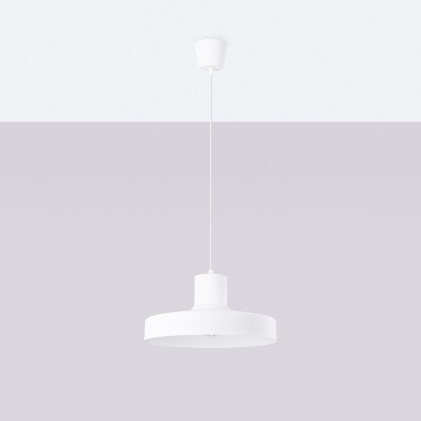 Candeeiro suspenso BILO 1xE27/15W/230V diâmetro 35 cm branco