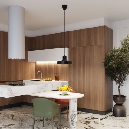 Candeeiro suspenso BILO 1xE27/15W/230V diâmetro 35 cm preto