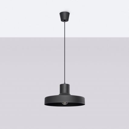 Candeeiro suspenso BILO 1xE27/15W/230V diâmetro 35 cm preto
