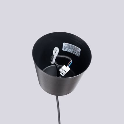 Candeeiro suspenso BILO 1xE27/15W/230V diâmetro 35 cm preto