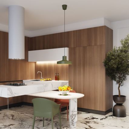 Candeeiro suspenso BILO 1xE27/15W/230V diâmetro 35 cm verde