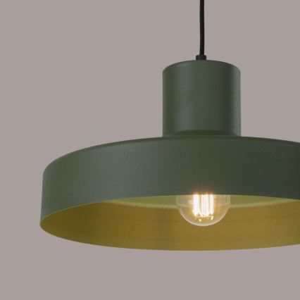 Candeeiro suspenso BILO 1xE27/15W/230V diâmetro 35 cm verde
