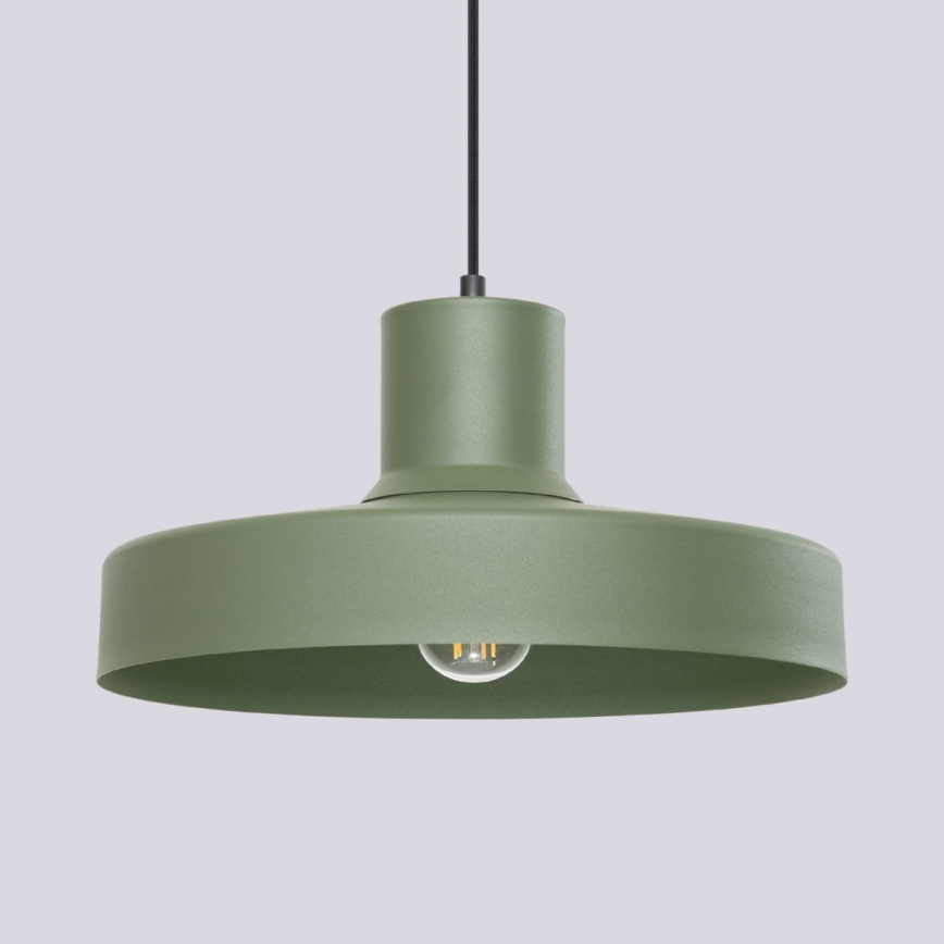 Candeeiro suspenso BILO 1xE27/15W/230V diâmetro 35 cm verde