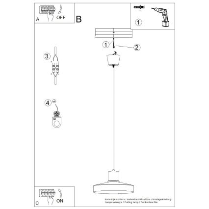 Candeeiro suspenso BILO 1xE27/15W/230V diâmetro 35 cm verde