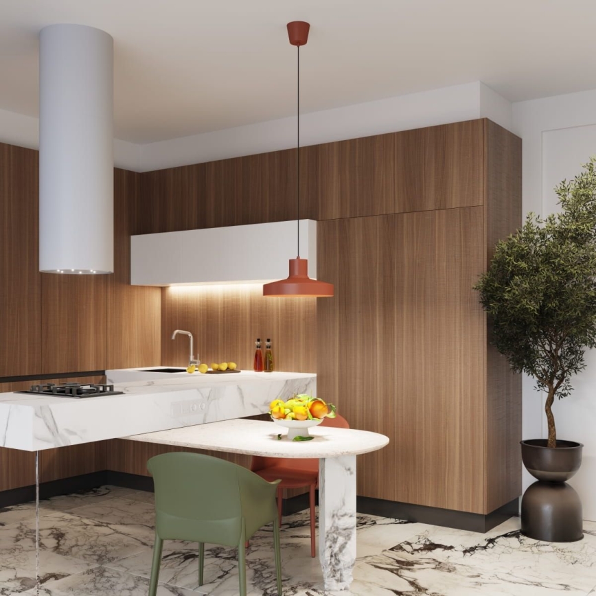 Candeeiro suspenso BILO 1xE27/15W/230V diâmetro 35 cm laranja