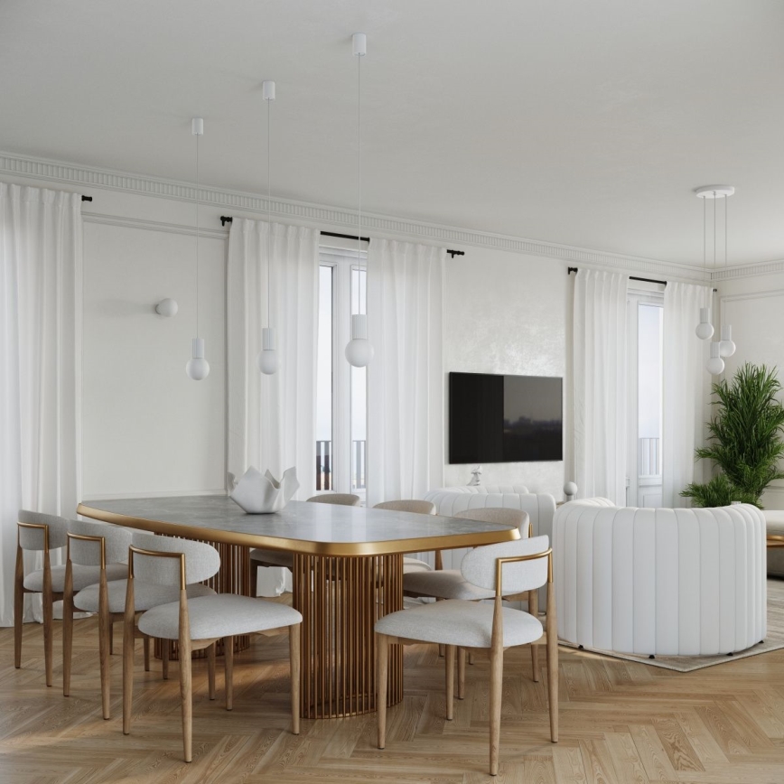 Candeeiro suspenso HALO 1xG9/8W/230V diâmetro 12 cm branco