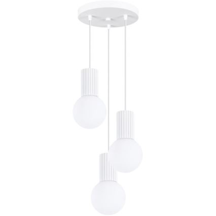 Candeeiro suspenso HALO 3xG9/8W/230V diâmetro 25 cm branco