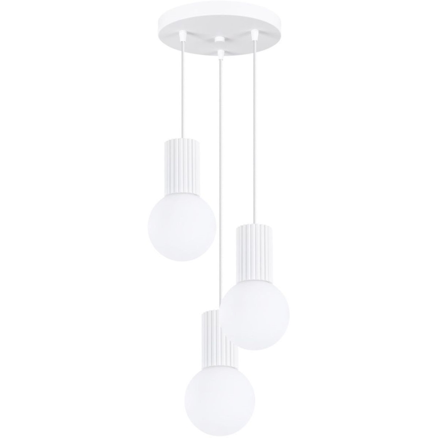 Candeeiro suspenso HALO 3xG9/8W/230V diâmetro 25 cm branco