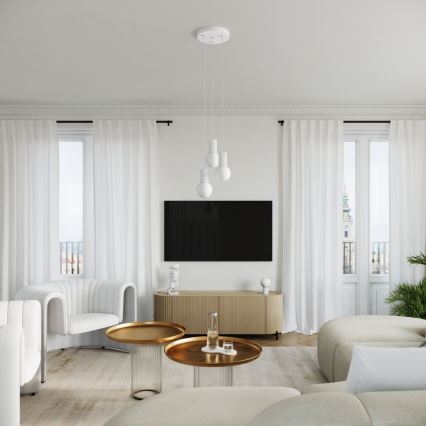 Candeeiro suspenso HALO 3xG9/8W/230V diâmetro 25 cm branco