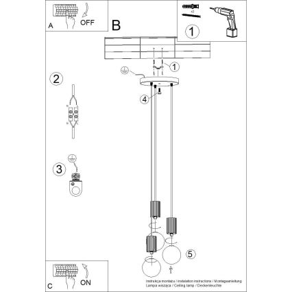 Candeeiro suspenso HALO 3xG9/8W/230V diâmetro 25 cm branco