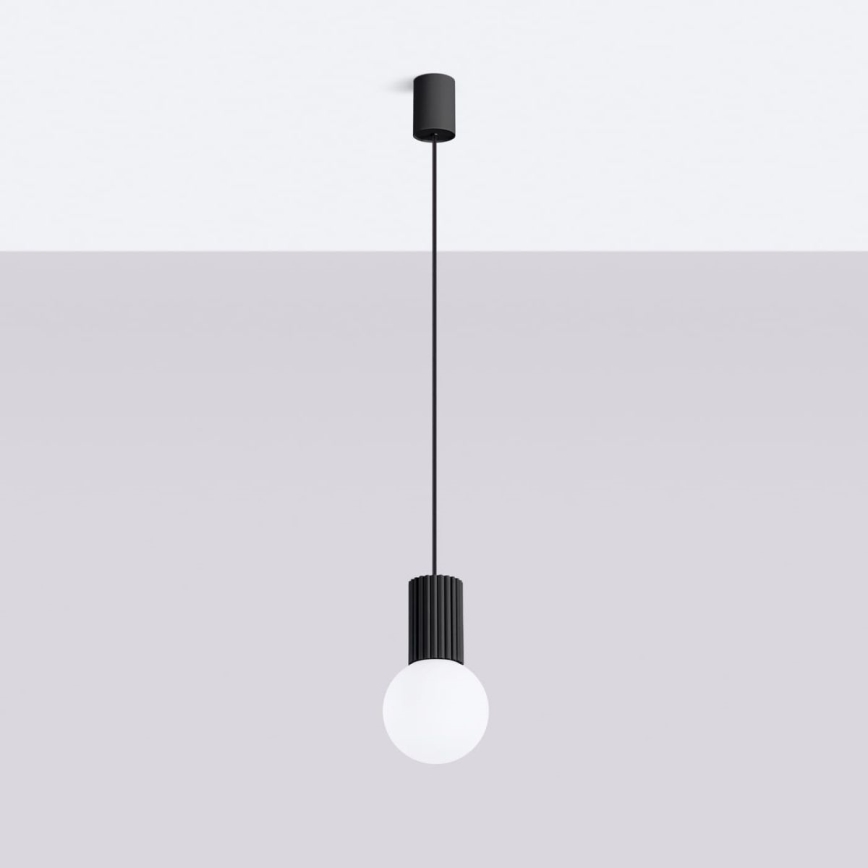 Candeeiro suspenso HALO 1xG9/8W/230V diâmetro 12 cm preto