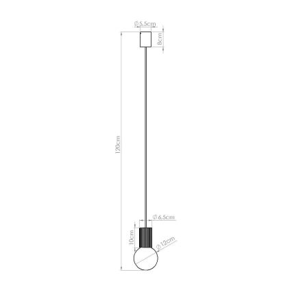 Candeeiro suspenso HALO 1xG9/8W/230V diâmetro 12 cm preto