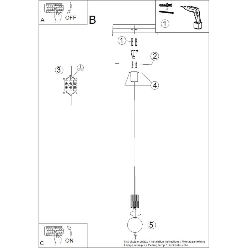 Candeeiro suspenso HALO 1xG9/8W/230V diâmetro 12 cm preto