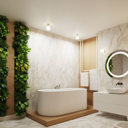 Iluminação de parede para casa de banho HALO 1xG9/8W/230V diâmetro 12 cm IP44 creme