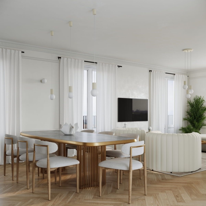 Candeeiro suspenso HALO 1xG9/8W/230V diâmetro 12 cm creme