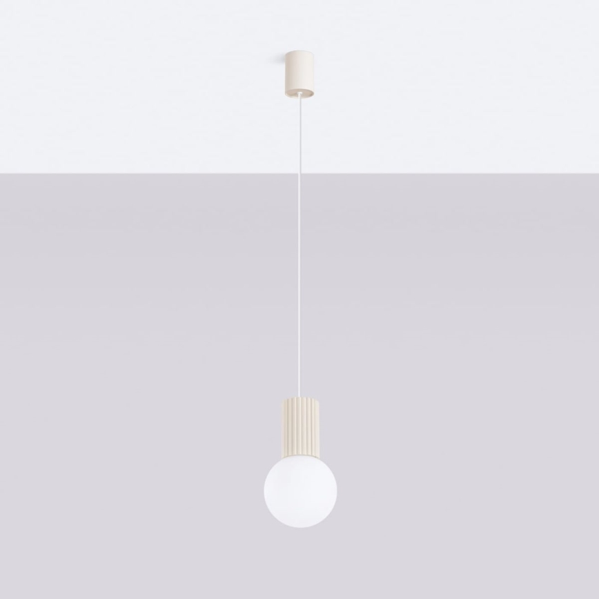 Candeeiro suspenso HALO 1xG9/8W/230V diâmetro 12 cm creme