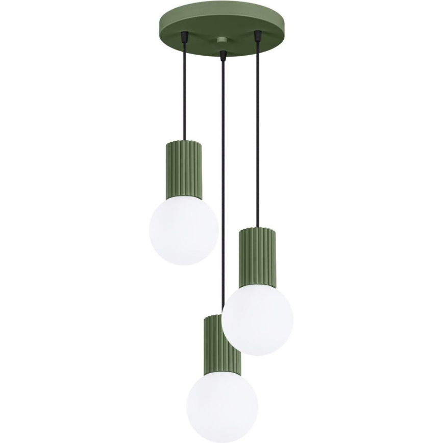 Candeeiro suspenso HALO 3xG9/8W/230V diâmetro 25 cm verde