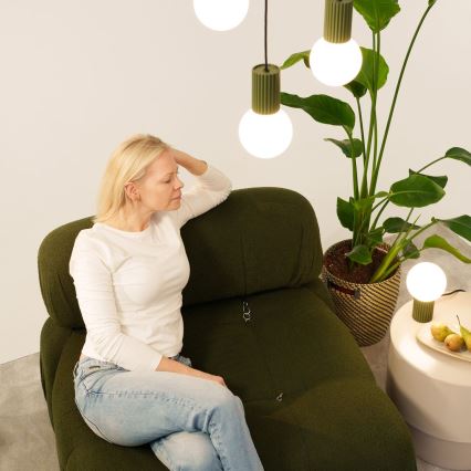 Candeeiro suspenso HALO 3xG9/8W/230V diâmetro 25 cm verde