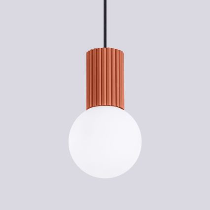 Candeeiro suspenso HALO 1xG9/8W/230V diâmetro 12 cm laranja