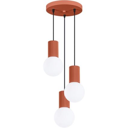 Candeeiro suspenso HALO 3xG9/8W/230V diâmetro 25 cm laranja
