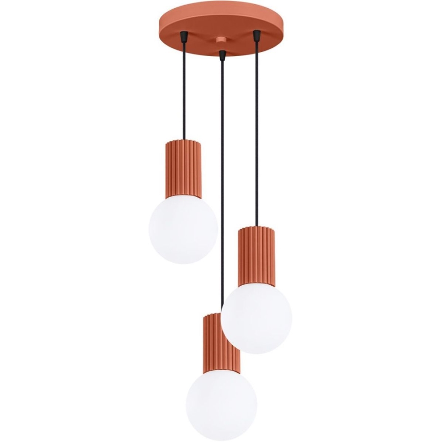 Candeeiro suspenso HALO 3xG9/8W/230V diâmetro 25 cm laranja