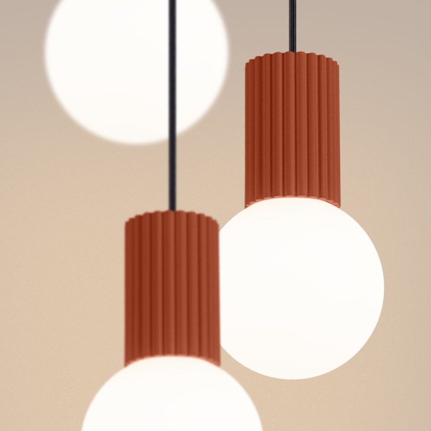 Candeeiro suspenso HALO 3xG9/8W/230V diâmetro 25 cm laranja