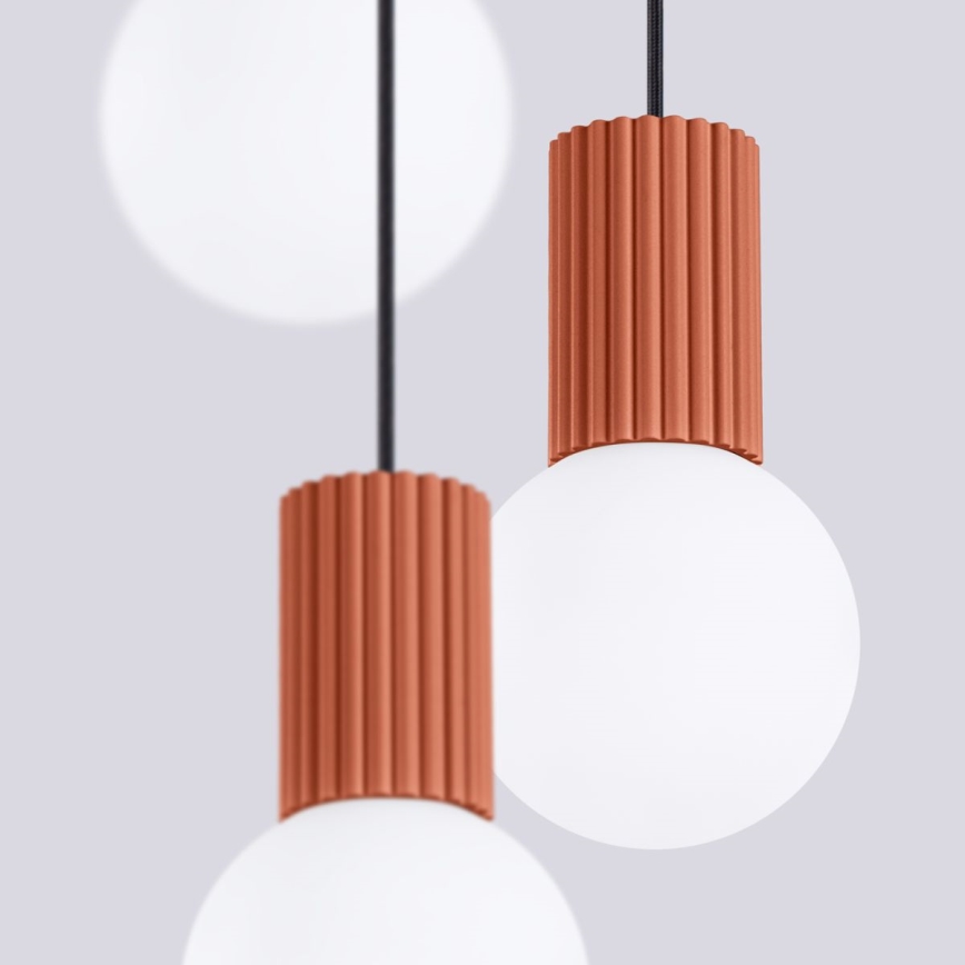 Candeeiro suspenso HALO 3xG9/8W/230V diâmetro 25 cm laranja