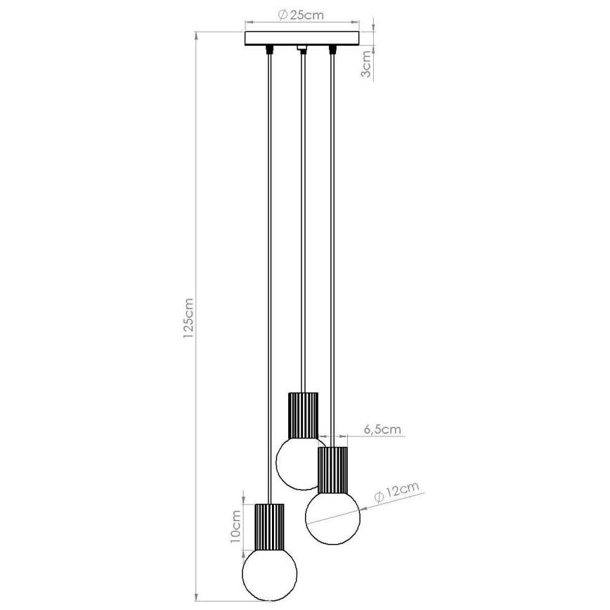 Candeeiro suspenso HALO 3xG9/8W/230V diâmetro 25 cm laranja