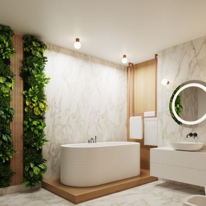 Iluminação de teto para casa de banho HALO 1xG9/8W/230V diâmetro 12 cm IP44 castanho