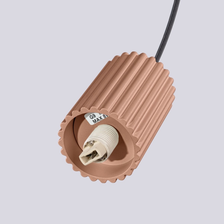 Candeeiro suspenso HALO 1xG9/8W/230V diâmetro 12 cm castanho