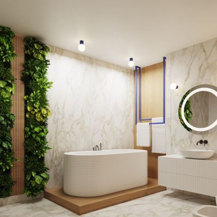 Iluminação de teto para casa de banho HALO 1xG9/8W/230V diâmetro 12 cm IP44 azul