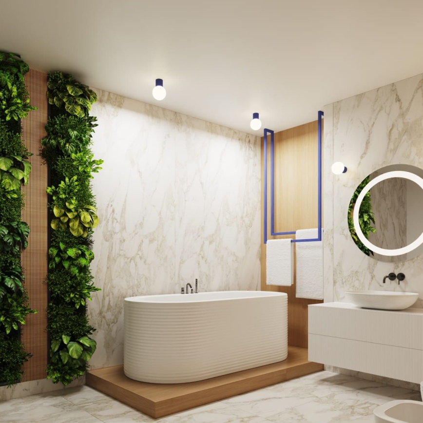 Iluminação de teto para casa de banho HALO 1xG9/8W/230V diâmetro 12 cm IP44 azul