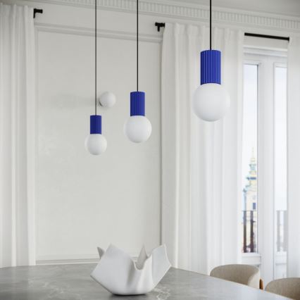 Candeeiro suspenso HALO 1xG9/8W/230V diâmetro 12 cm azul