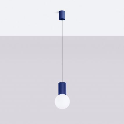 Candeeiro suspenso HALO 1xG9/8W/230V diâmetro 12 cm azul